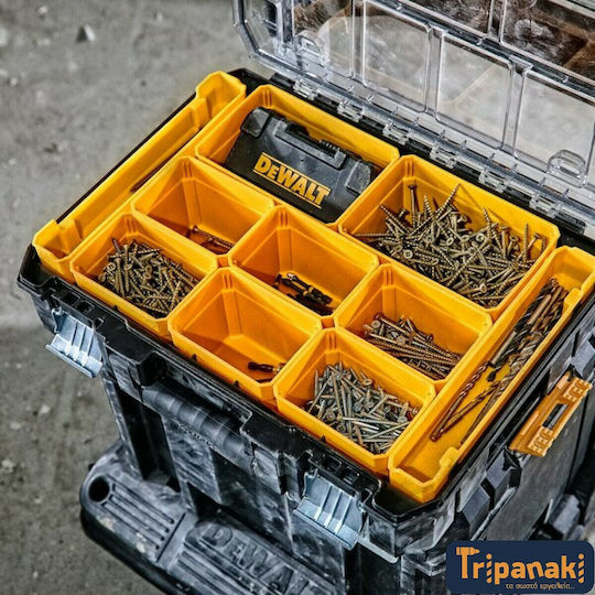 DEWALT Tstak Tool Compartment Organiser 10 Slot with Removable Box Yellow 44x33.7x11.95cm