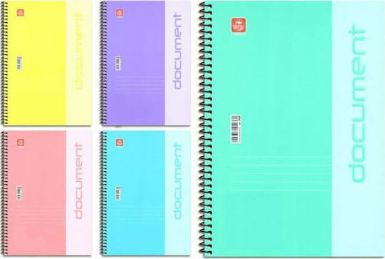 Typotrust Spiral Notebooks Ruled A4 60 Sheets 2 Subjects Document Pastel Somon 10pcs (Μiscellaneous colours)