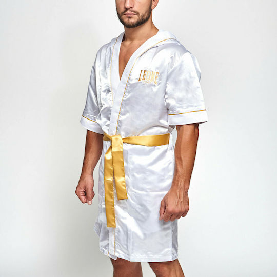 Leone Premium Boxing Gown Ρόμπα Πυγμαχίας Λευκή