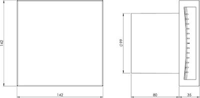 Europlast Wall-mounted Ventilator Bathroom 100mm Inox