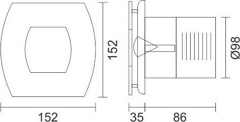 Spot Light spot- De perete Ventilator 98mm Alb