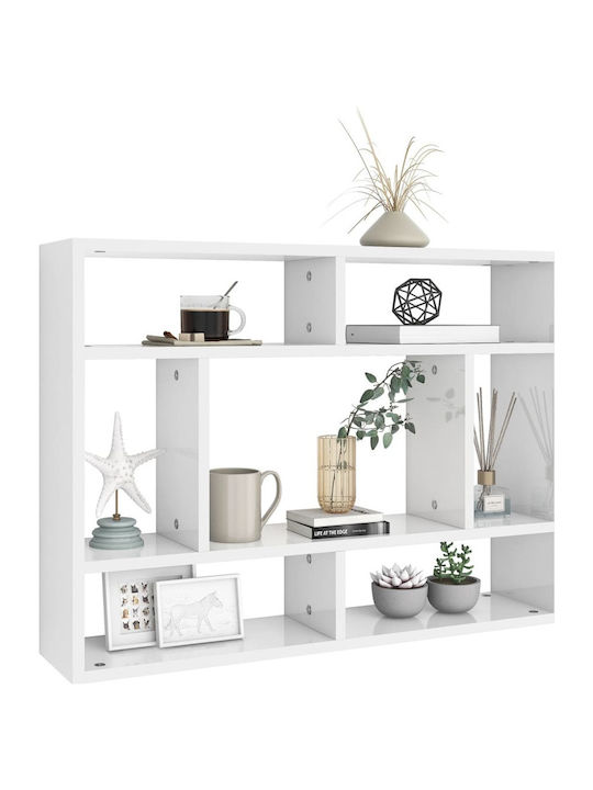 Shelf Wall White Glossy 75x16x55cm