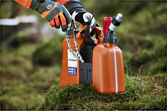 Husqvarna Fuel Can Double Position Plastic with Extension Tube 7.5lt Orange