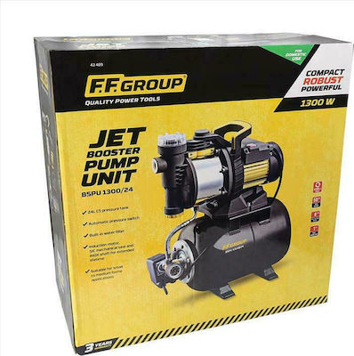 F.F. Group BSPU 1300/24 Single Stage Single Phase Water Pressure Pump with 24 Litre Container 1300W