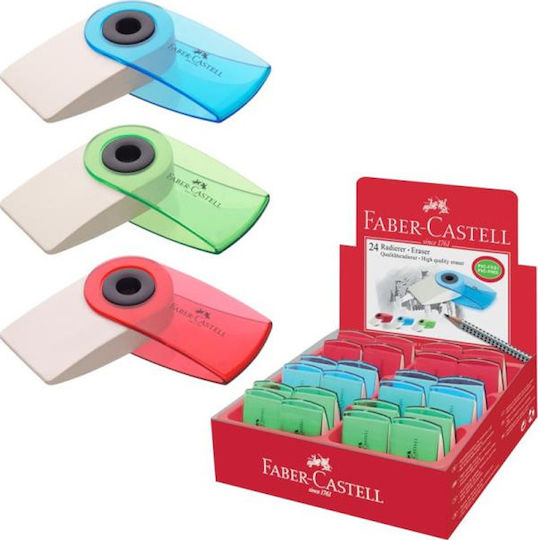 Faber-Castell Eraser for Pencil and Pen Mini Sleeve (Μiscellaneous colours) 24pcs