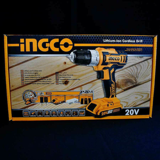 Ingco CDLI20025 Двигател За Бормашина На Батерия 20V 2x2Ah