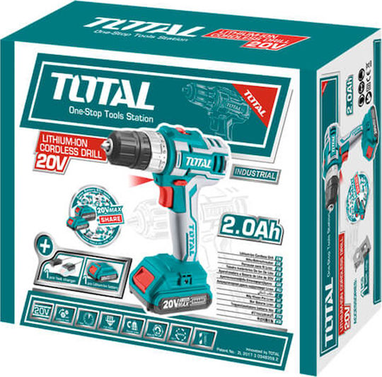 Total TDLI20024 Δραπανοκατσάβιδο Μπαταρίας 20V 1x2Ah