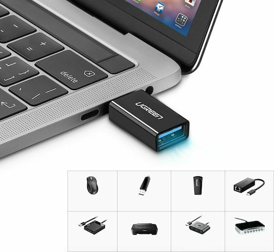 Ugreen Μετατροπέας USB-C male σε USB-A female Λευκό 1τμχ 30155
