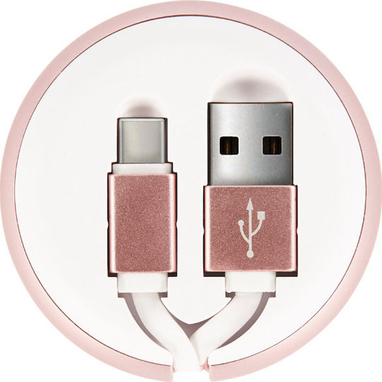 Richmond & Finch Retractable USB 2.0 Cable USB-C male - USB-A Ροζ 0.9m CWTYPE-114
