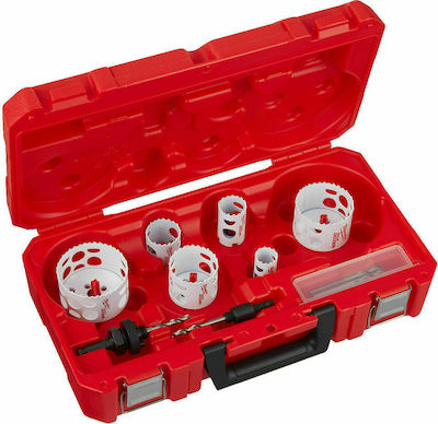 Milwaukee Hole Saw Set Κοβαλτίου with Diameter από 25mm έως 76mm for Wood, Metal, Tile and Plastic