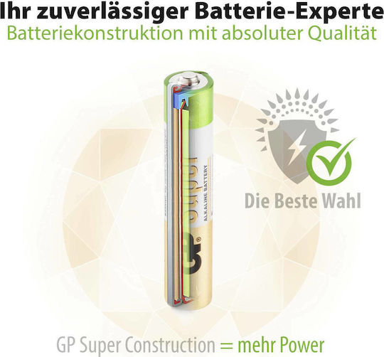 GP Batteries Super Αλκαλικές Μπαταρίες AAAA 1.5V 2τμχ