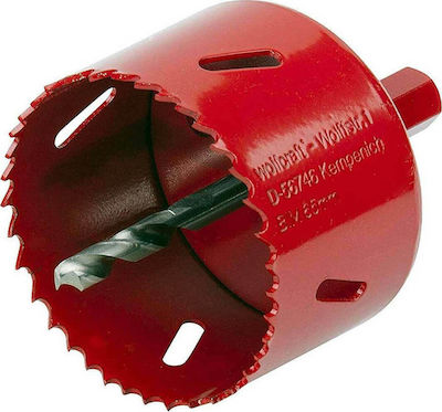 Wolfcraft Hole Saw Set BiM HSS Dry Cutting with Diameter 65mm for Wood, Metal and Plastic