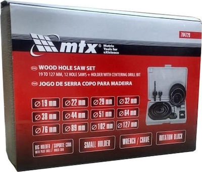 MTX Σετ Ποτηροπρίονα με Διάμετρο από 19mm έως 127mm για Ξύλο, Μέταλλο, Μπετό και Πλαστικό