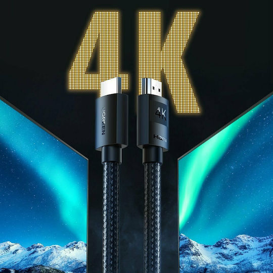 Ugreen HD119 HDMI 2.0 Premium High Speed 4K 60Hz HDR Braided Cable HDMI Male - HDMI Male 3m Black