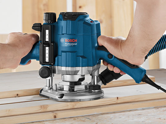 Bosch GOF 1250 CE Professional Plunge Router 1250W with Speed Control and with Suction System