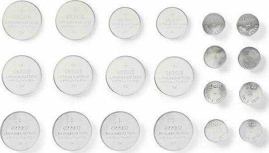 Nedis Baterii alcaline Baterii de ceas pentru ceasuri CR1620 / CR2016 / CR2025 / CR2032 / LR43 / LR44 / LR54 20buc