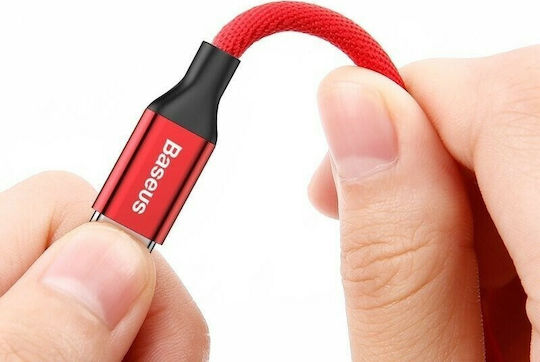Baseus Yiven Плетена USB-A към Lightning кабел Червен 1.8м (CALYW-A09)