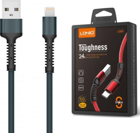 Ldnio Braided USB to Lightning Cable Γκρι 1m (LS63)