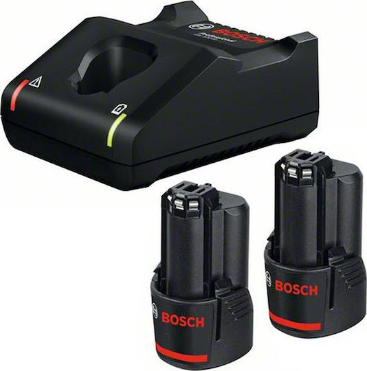Bosch Комплект 2 Батерии за Инструменти Литиеви 12V Капацитет 3Ах със Зарядно GAL 12V-40