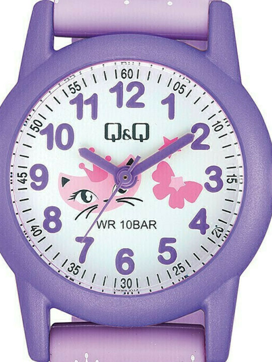 Q&Q Kids Analog Watch with Rubber/Plastic Strap Purple