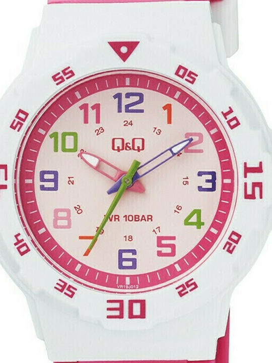 Q&Q Kids Analog Watch with Rubber/Plastic Strap Pink