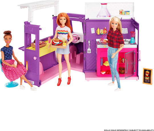 Barbie Fresh 'n' Fun Food Truck Καντίνα Όχημα για Κούκλες για 3+ Ετών