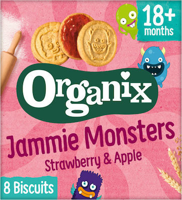 Organix Jammie Monsters με Γεύση Μήλο-Φράουλα Χωρίς Ζάχαρη για 18+ μηνών