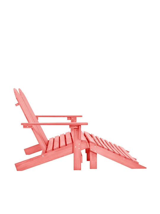 Ξαπλώστρα Διπλή Ξύλινη Adirondack Ροζ 119.5x147.5x89.5εκ.
