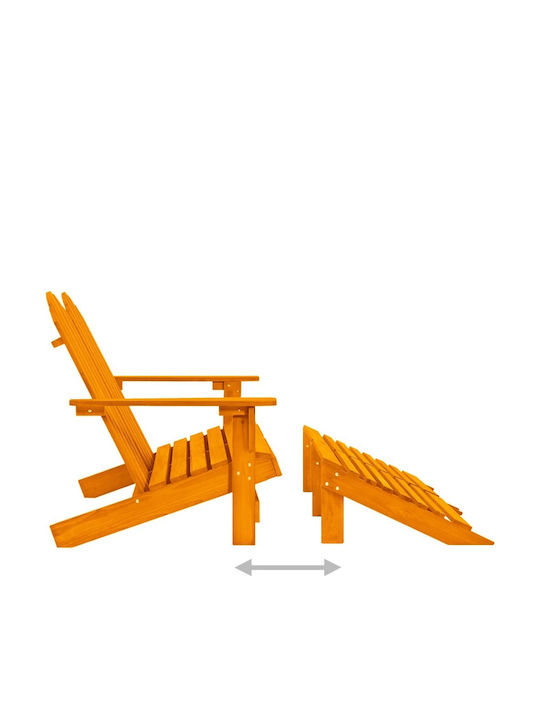 Deckchair Double Wooden Adirondack Orange 119.5x147.5x89.5cm.