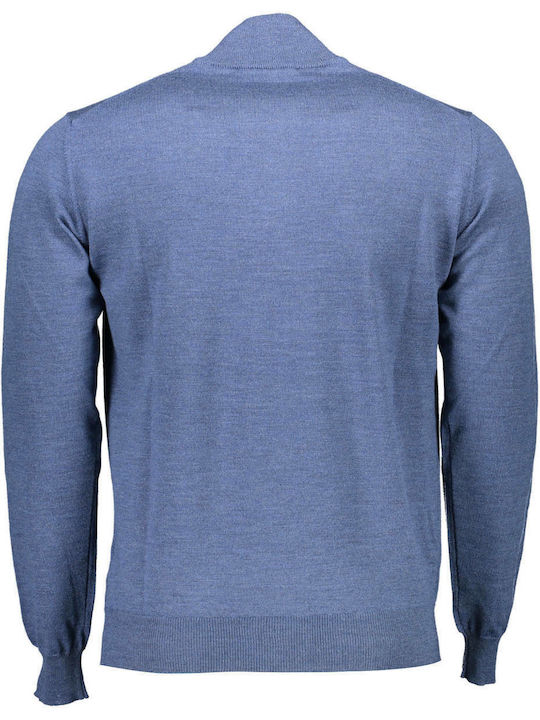 Harmont & Blaine Men's Long Sleeve Sweater with Zipper Blue