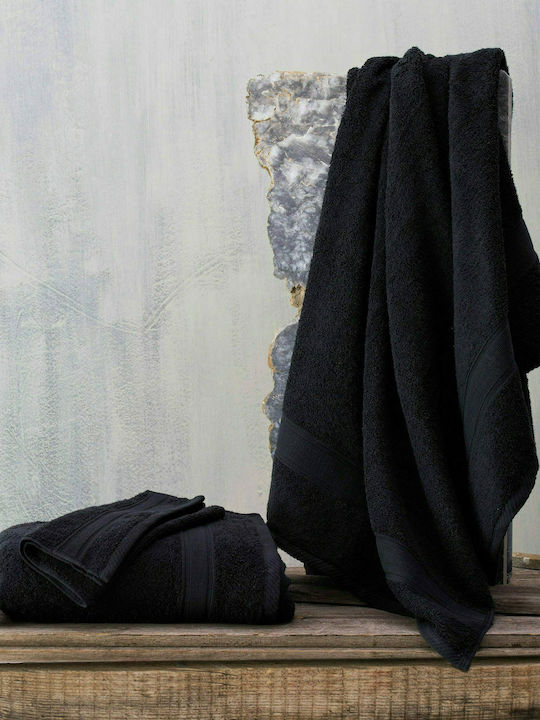 Rythmos Hand Towel Illusion 30x50cm. Black Weight 480gr/m²