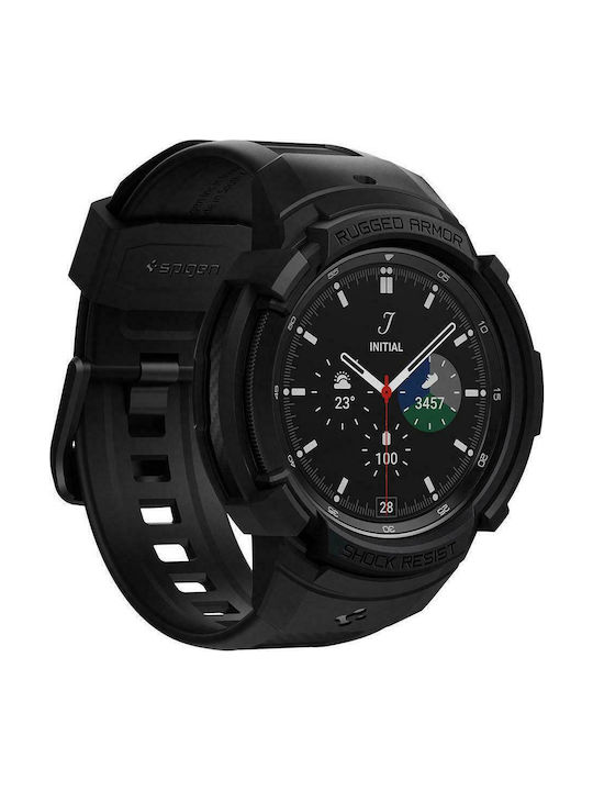 Spigen Rugged Armor Pro Carcasă de Silicon Negru mat pentru Galaxy Watch 4 Classic 46mm - Galaxy Watch 4 Clasic 46mm