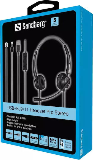Sandberg USB+RJ9/11 Office Pro Stereo VOIP Headset (126-30)