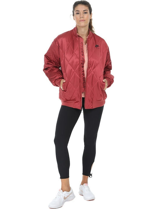 Κοντό Γυναικείο Bomber Jacket Κόκκινο
