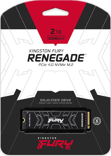 Kingston Fury Renegade SSD 2TB τύπου M.2 με σύνδεση PCI Express 4.0 και Ψύκτρα (PS5 Compatible) SFYRD/2000G