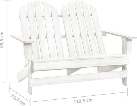 Outdoor-Stuhl Hölzernes Adirondack White 119.5x85.5x89.5εκ.