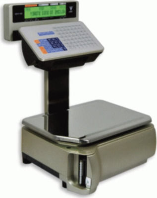 Digi Systems SM-5100EV Electronic Retail Scale with Column and Label Printing Capability with Weighing Capacity of 15kg and Division 5gr