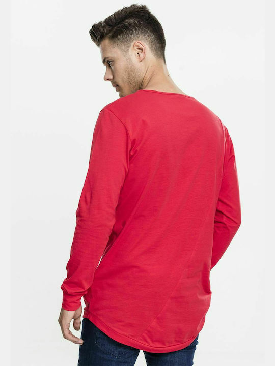 Urban Classics TB1101 Men's Long Sleeve Blouse Fire Red