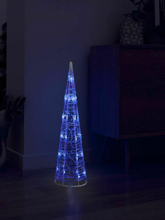 vidaXL Christmas Decorative Illuminated Plastic Tree Cone 60cm Blue