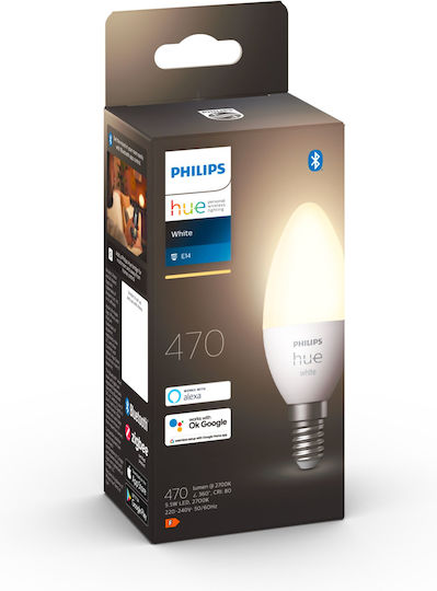 Philips Smart LED Bulb 5.5W for Socket E14 Warm White 470lm Dimmable