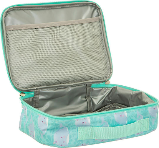 Sass & Belle Alma Narwhal School Insulated Hand Lunch Bag Turquoise 20 x 8 x 25cm