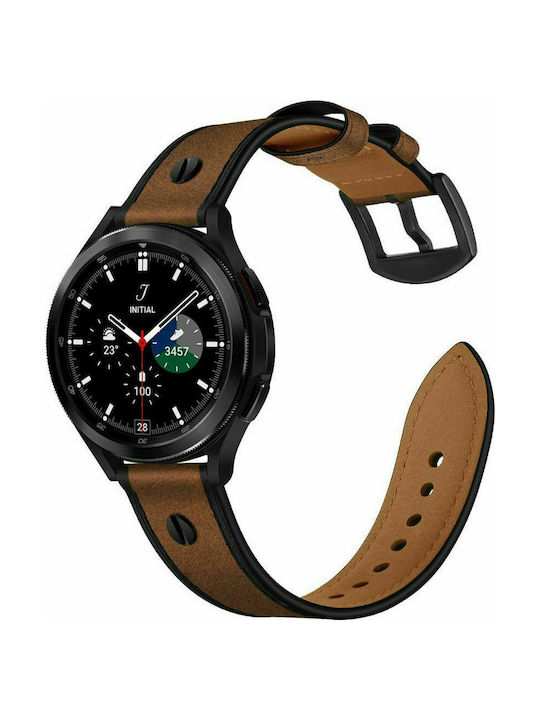 Tech-Protect Screwband Strap Leather Brown (Galaxy Watch 4 / 5 / 5 Pro / 6 / 7 / FE)