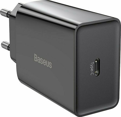 Baseus Φορτιστής Χωρίς Καλώδιο με Θύρα USB-C 20W Power Delivery Μαύρος (CCFS-SN01)