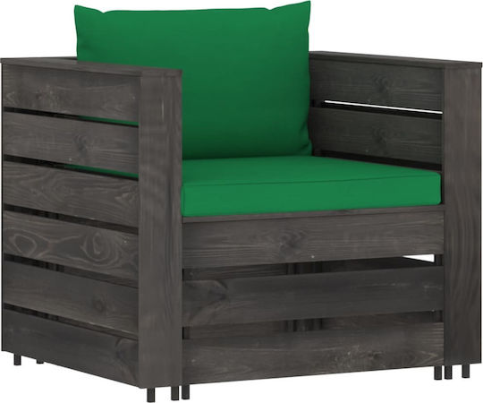 Garten- und Outdoor-Möbelsets für kleinen Raum 2 Stück Grün mit Kissen