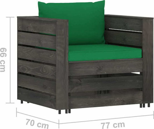 Garten- und Outdoor-Möbelsets für kleinen Raum 2 Stück Grün mit Kissen