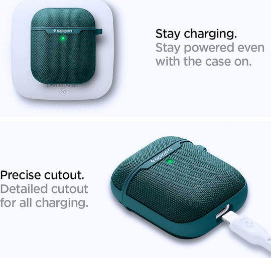 Spigen Urban Fit Silicone Case with Keychain Green for Apple AirPods