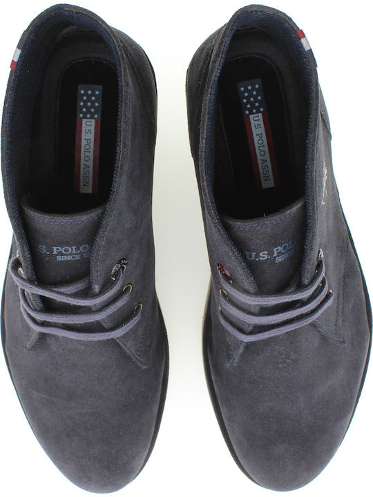 Must Suede Navy Μπλε Ανδρικά Μποτάκια