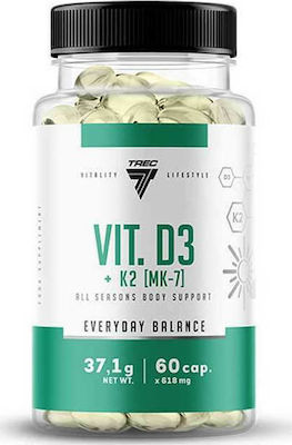 Trec Vitamin D3 + K2 MK7 Multivitamin for Energy, Immune System Boost & Hair 60 caps