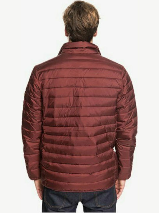 Quiksilver Scaly Men's Winter Puffer Jacket Burgundy