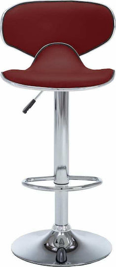 Scaune Bar cu Spătar & Înălțime Reglabilă Burgundia 2buc 50x46x87-108buc
